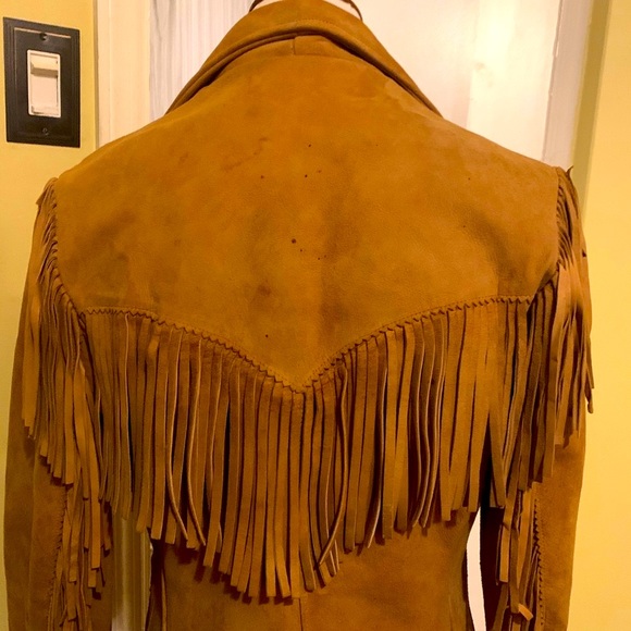 💝SOLD💝🍒Vintage @ThriftNTell fringe suede jacket🍒 - Picture 11 of 13